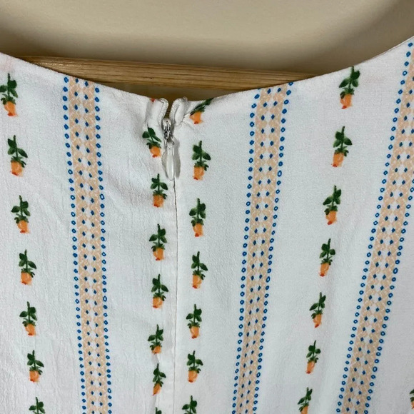 Forever 21 Mini Dress Women's Size 0X White Floral 100%Rayon Short Sleeve V Neck - Picture 10 of 12